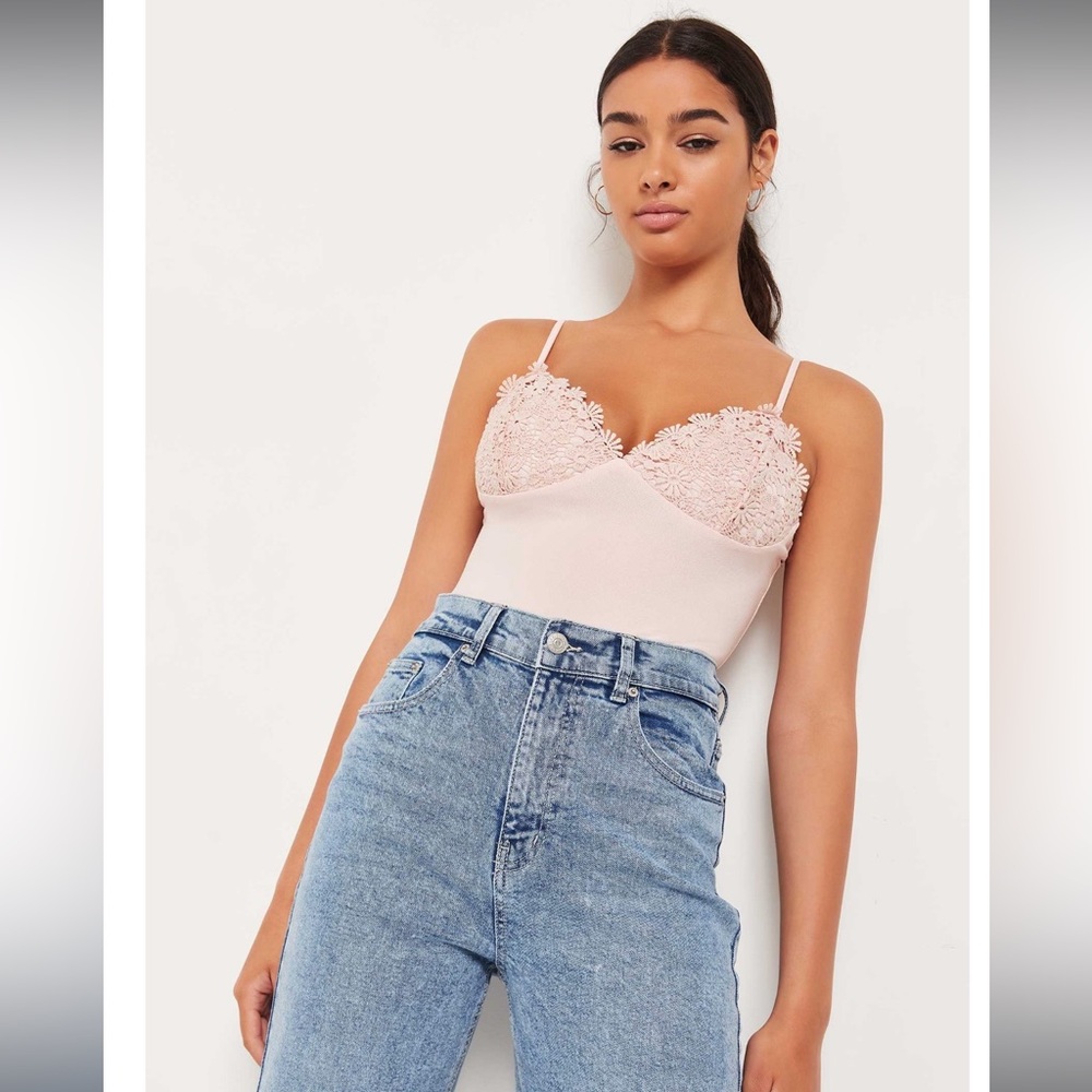 Ardene Light Pink Lace Bodysuit